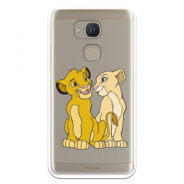 Carcasa Oficial Disney Simba y Nala transparente para BQ Aquaris V Plus - El Rey León- La Casa de las Carcasas