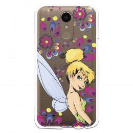 Carcasa Oficial Disney Campanilla Flores Transparente para LG K10 2017 - Peter Pan- La Casa de las Carcasas