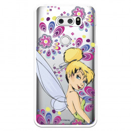 Carcasa Oficial Disney Campanilla Flores Transparente para LG V30 - Peter Pan- La Casa de las Carcasas