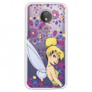 Carcasa Oficial Disney Campanilla Flores Transparente para Motorola Moto G7 Power - Peter Pan- La Casa de las Carcasas