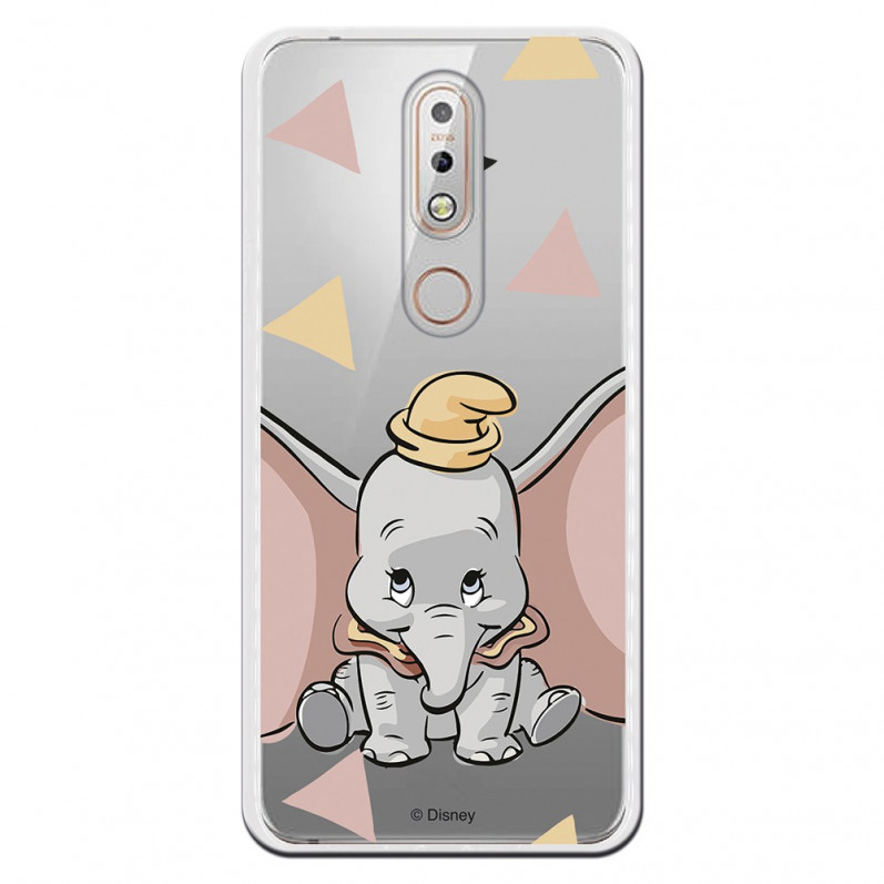 Carcasa Oficial Disney Dumbo silueta transparente para Nokia 7.1 - Dumbo- La Casa de las Carcasas