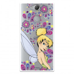 Carcasa Oficial Disney Campanilla Flores Transparente para Sony Xperia XA2 - Peter Pan- La Casa de las Carcasas