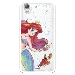 Carcasa Oficial Disney Sirenita y Sebastián Transparente para Huawei Honor 5A - La Sirenita- La Casa de las Carcasas