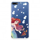 Carcasa Oficial Disney Sirenita y Sebastián Transparente para Huawei Honor 7C - La Sirenita- La Casa de las Carcasas