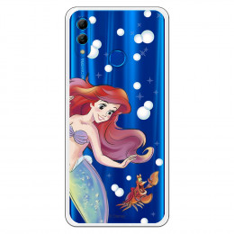 Carcasa Oficial Disney Sirenita y Sebastián Transparente para Huawei P Smart 2019 - La Sirenita- La Casa de las Carcasas