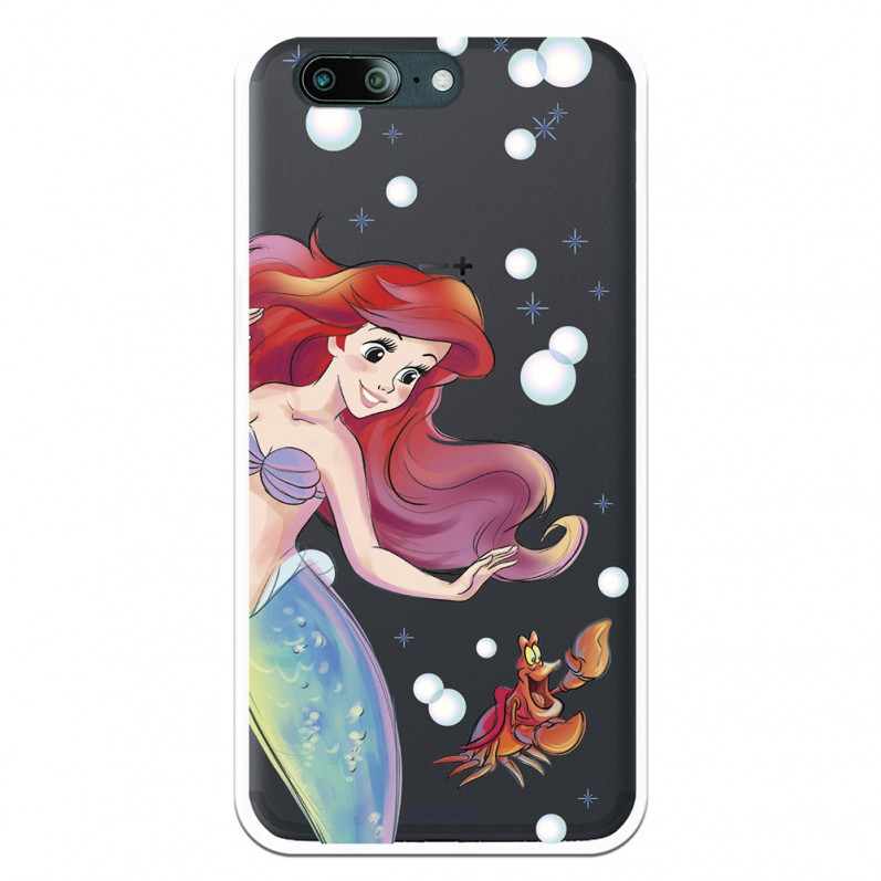 Carcasa Oficial Disney Sirenita y Sebastián Transparente para OnePlus 5 - La Sirenita- La Casa de las Carcasas