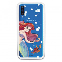 Carcasa Oficial Disney Sirenita y Sebastián Transparente para Samsung Galaxy A70 - La Sirenita- La Casa de las Carcasas