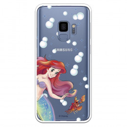 Carcasa Oficial Disney Sirenita y Sebastián Transparente para Samsung Galaxy S9 - La Sirenita- La Casa de las Carcasas