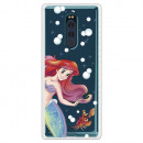 Carcasa Oficial Disney Sirenita y Sebastián Transparente para Sony Xperia XZ4 - La Sirenita- La Casa de las Carcasas