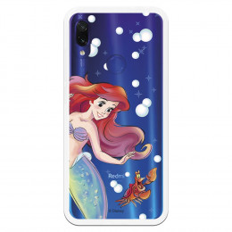 Carcasa Oficial Disney Sirenita y Sebastián Transparente para Xiaomi Redmi Note 7 - La Sirenita- La Casa de las Carcasas