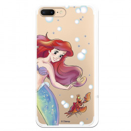 Carcasa Oficial Disney Sirenita y Sebastian Clear para iPhone 7 Plus - La Casa de las Carcasas