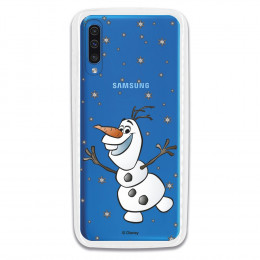 Funda para Samsung Galaxy A70 Oficial de Disney Olaf Transparente - Frozen