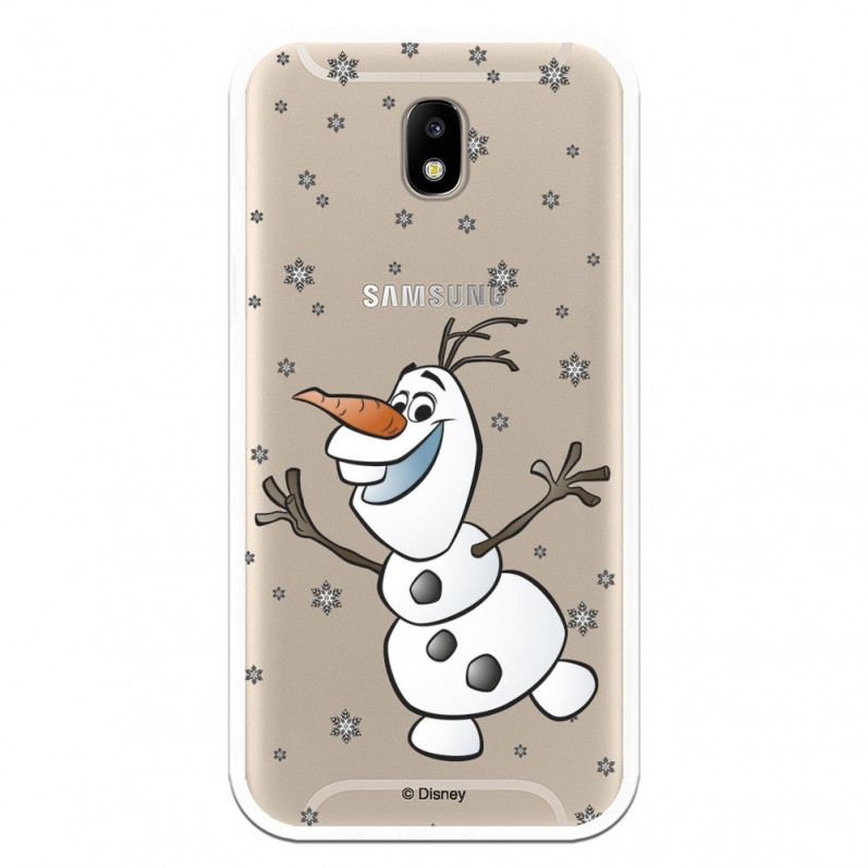 Funda para Samsung Galaxy J5 2017 Europeo Oficial de Disney Olaf Transparente - Frozen