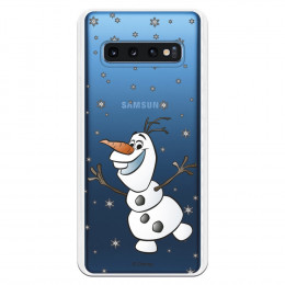 Funda para Samsung Galaxy S10 Oficial de Disney Olaf Transparente - Frozen