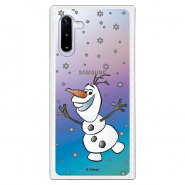 Funda para Samsung Galaxy Note 10 Oficial de Disney Olaf Transparente - Frozen