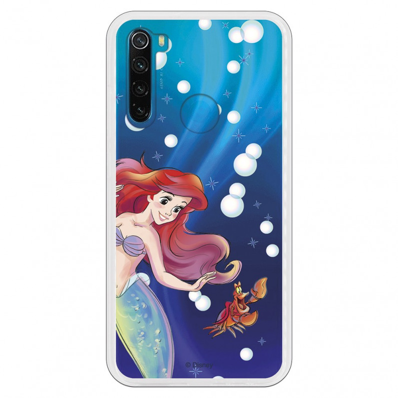 Funda para Xiaomi Redmi Note 8 Oficial de Disney Ariel y Sebastián Burbujas - La Sirenita