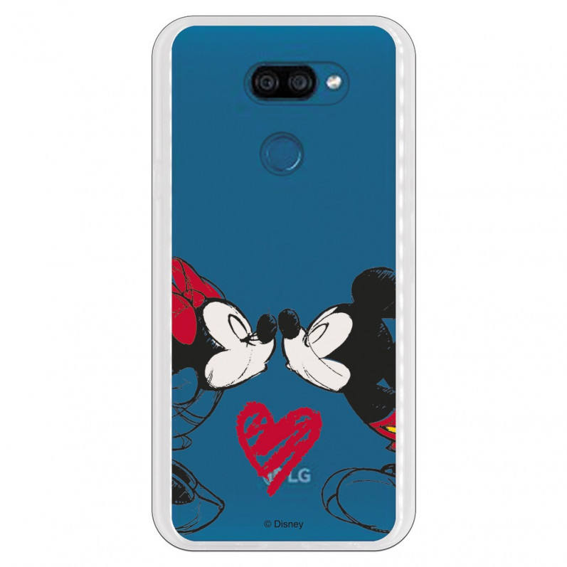 Funda para LG K40S Oficial de Disney Mickey y Minnie Beso - Clásicos Disney