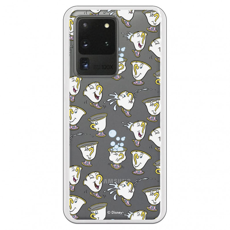 Funda para Samsung Galaxy S20 Ultra Oficial de Disney Chip Potts Siluetas - La Bella y la Bestia