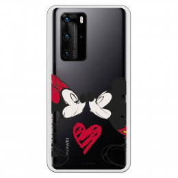 Funda para Huawei P40 Oficial de Disney Mickey y Minnie Beso - Clásicos Disney