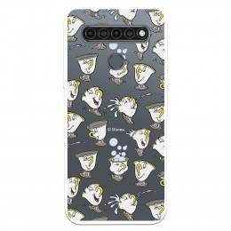 Funda para LG K61 Oficial de Disney Chip Potts Siluetas - La Bella y la Bestia