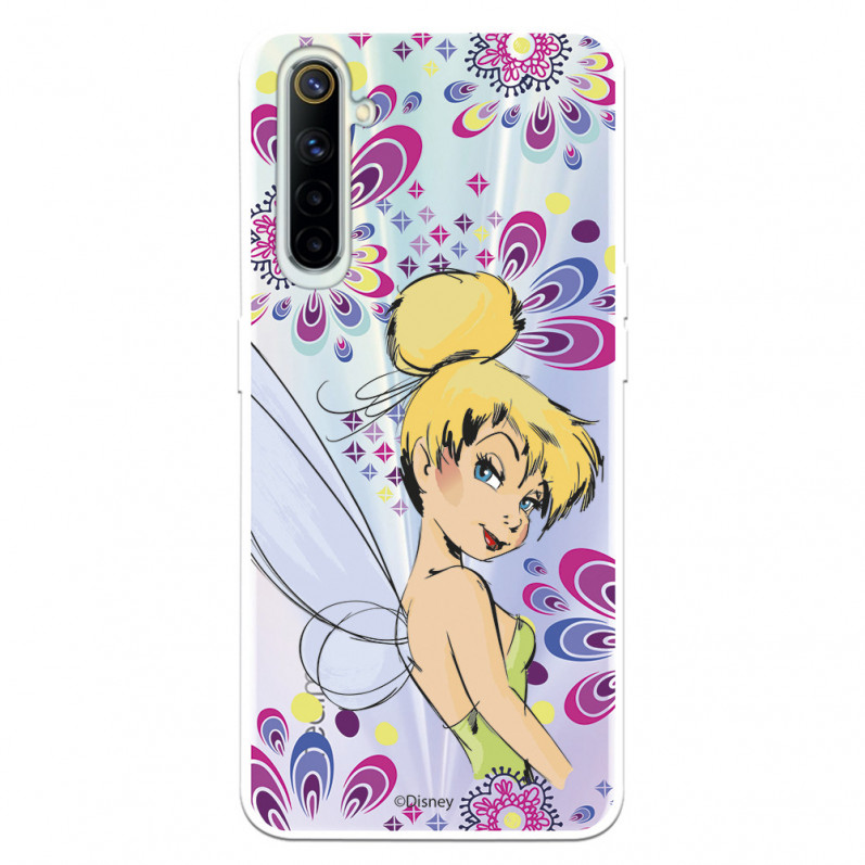 Funda para Realme 6 Oficial de Disney Campanilla Flores - Peter Pan