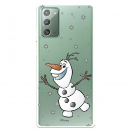 Funda para Samsung Galaxy Note 20 Oficial de Disney Olaf Transparente - Frozen