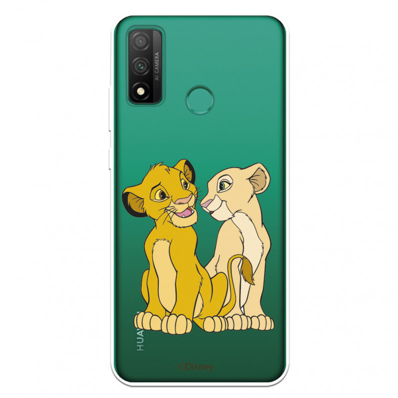 Funda para Huawei P Smart 2020 Oficial de Disney Simba y Nala Silueta - El Rey León