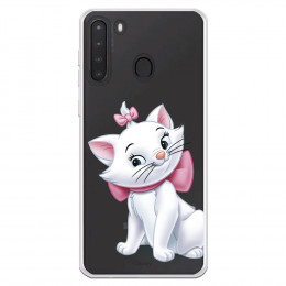 Funda para Samsung Galaxy A21 Oficial de Disney Marie Silueta - Los Aristogatos