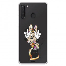 Funda para Samsung Galaxy A21 Oficial de Disney Minnie Posando - Clásicos Disney