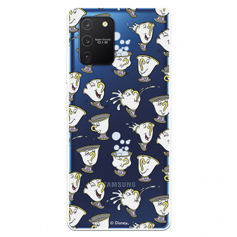 Funda para Samsung Galaxy A91 Oficial de Disney Chip Potts Siluetas - La Bella y la Bestia