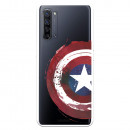 Funda para Oppo Find X2 Neo Oficial de Marvel Capitán América Escudo Transparente - Marvel