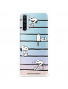 Funda para Oppo Find X2 Lite Oficial de Peanuts Snoopy rayas - Snoopy