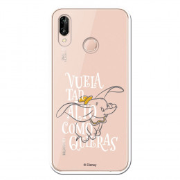 Carcasa Oficial Disney Dumbo Vuela tan algo Clear para Huawei P20 Lite- La Casa de las Carcasas