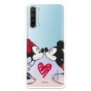 Funda para Oppo Reno 3 Oficial de Disney Mickey y Minnie Beso - Clásicos Disney