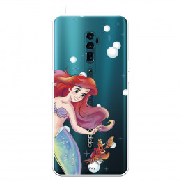 Funda para Oppo Reno 10x Zoom Oficial de Disney Ariel y Sebastián Burbujas - La Sirenita