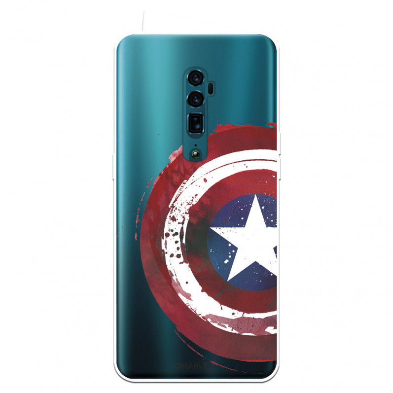 Funda para Oppo Reno 10x Zoom Oficial de Marvel Capitán América Escudo Transparente - Marvel