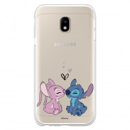 Funda para Samsung Galaxy J3 2017 Europeo Oficial de Disney Angel & Stitch Beso - Lilo & Stitch