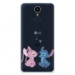 Funda para LG K8 2017  Oficial de Disney Angel & Stitch Beso - Lilo & Stitch