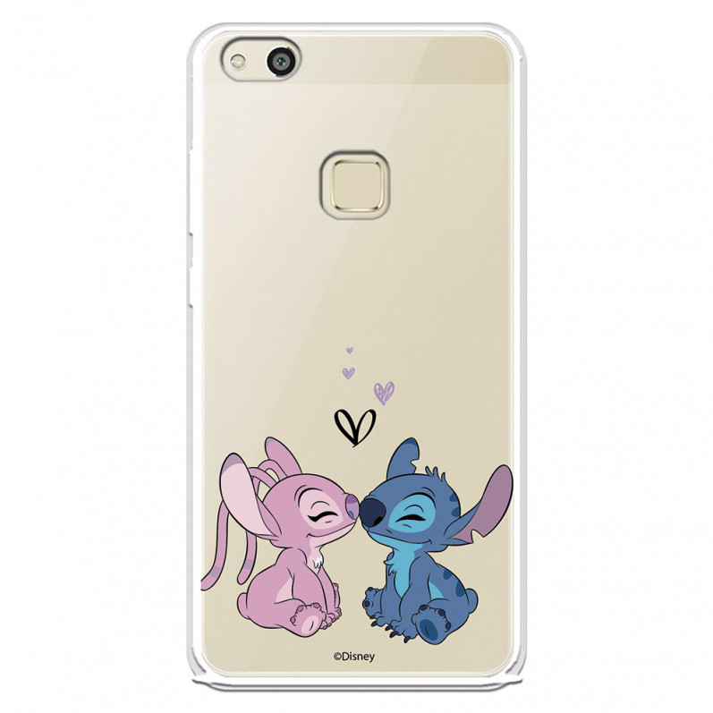 Funda para Huawei P10 Lite Oficial de Disney Angel & Stitch Beso - Lilo & Stitch