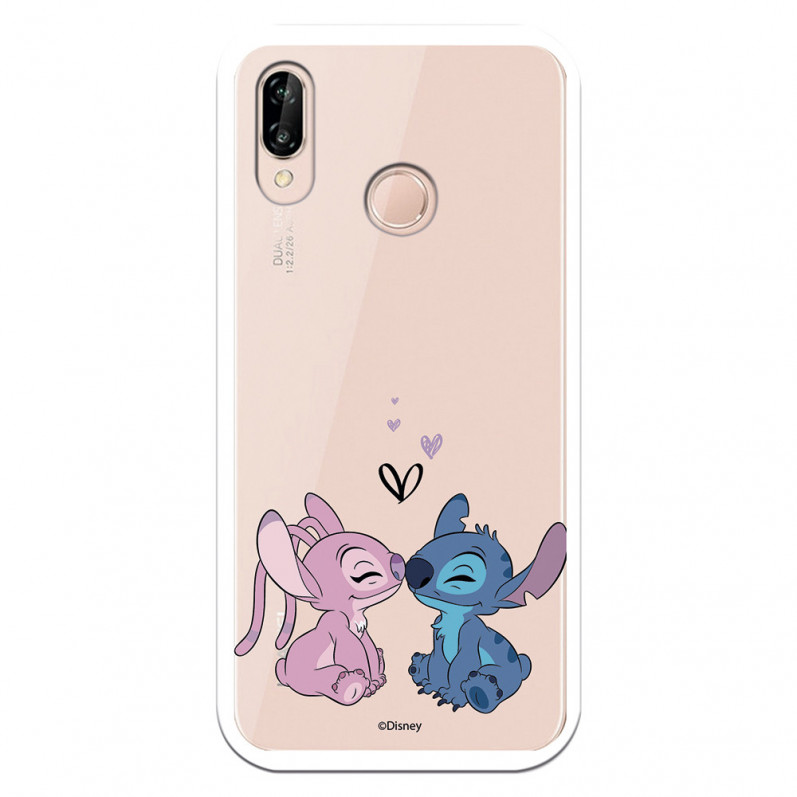 Funda para Huawei P20 Lite Oficial de Disney Angel & Stitch Beso - Lilo & Stitch