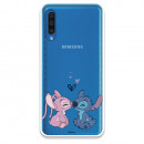 Funda para Samsung Galaxy A50 Oficial de Disney Angel & Stitch Beso - Lilo & Stitch