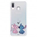 Funda para Samsung Galaxy A40 Oficial de Disney Angel & Stitch Beso - Lilo & Stitch