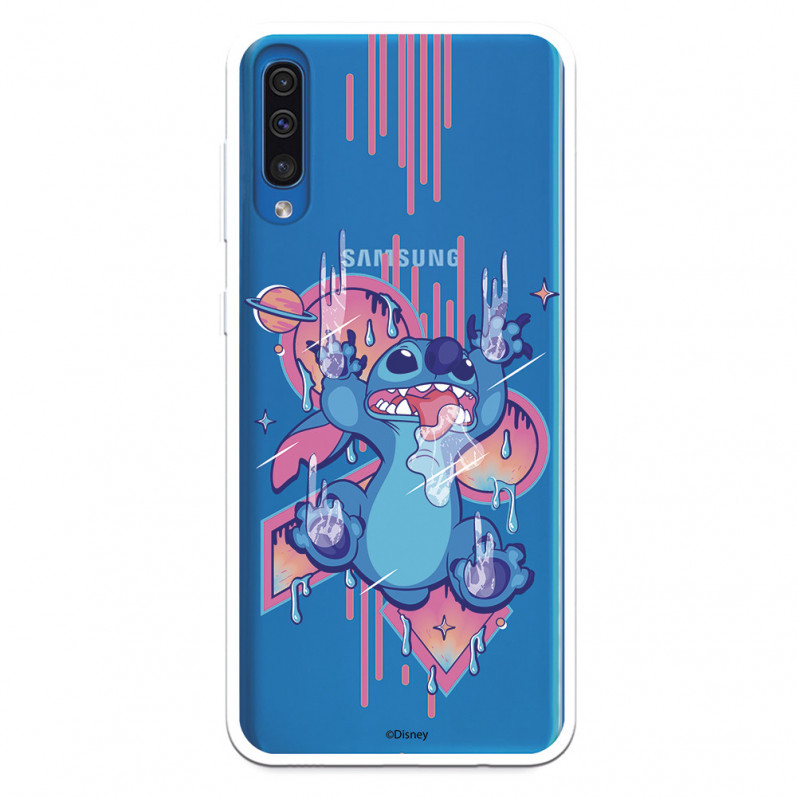 Funda para Samsung Galaxy A70 Oficial de Disney Stitch Graffiti - Lilo & Stitch