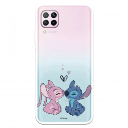 Funda para Huawei P40 Lite Oficial de Disney Angel & Stitch Beso - Lilo & Stitch