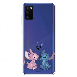 Funda para Samsung Galaxy A41 Oficial de Disney Angel & Stitch Beso - Lilo & Stitch