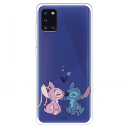 Funda para Samsung Galaxy A31 Oficial de Disney Angel & Stitch Beso - Lilo & Stitch