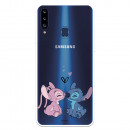 Funda para Samsung Galaxy A20S Oficial de Disney Angel & Stitch Beso - Lilo & Stitch