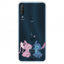 Funda para Alcatel 1S 2020 Oficial de Disney Angel & Stitch Beso - Lilo & Stitch