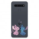 Funda para LG K41S Oficial de Disney Angel & Stitch Beso - Lilo & Stitch