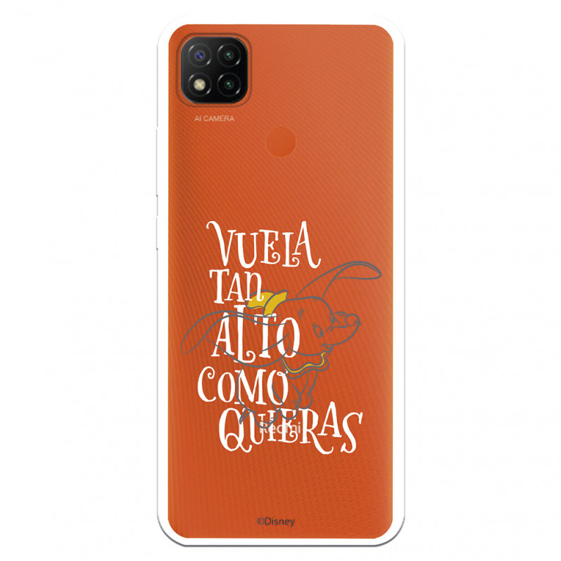 Funda para Xiaomi Redmi 9C Oficial de Disney Dumbo Vuela tan Alto - Dumbo